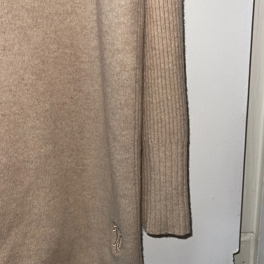 Tory Burch tan ribbed dolman sleeve tunic cashmere sweater small